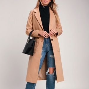 Small tan lulu’s wool coat